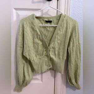 SHEIN Light Green Button Down Cardigan
